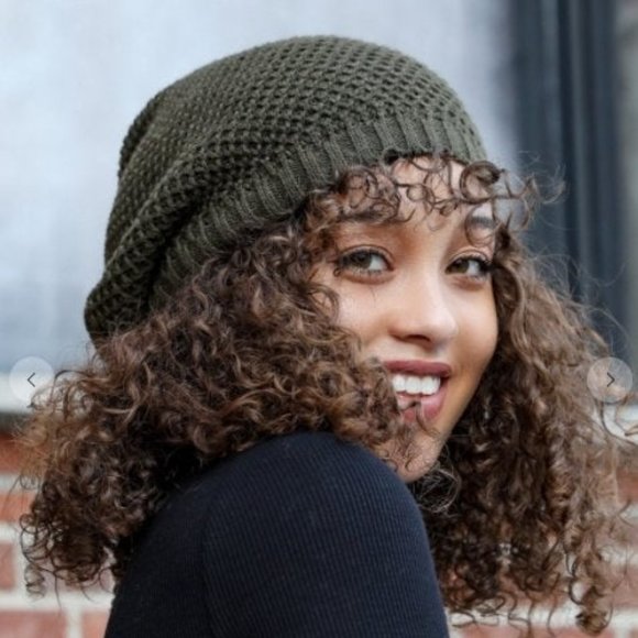 Olive Super Soft Knit Slouch Beanie - Picture 1 of 2
